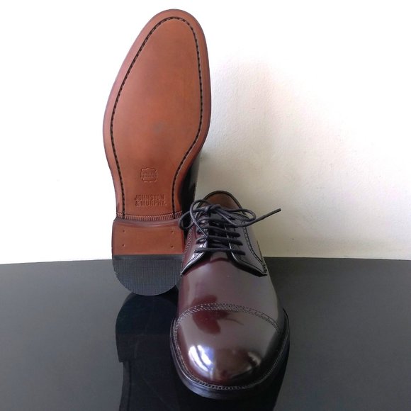 Johnston & Murphy Men\'s Bradford Cap Toe in Beautiful Burgundy Brush-Off Leather main image 4